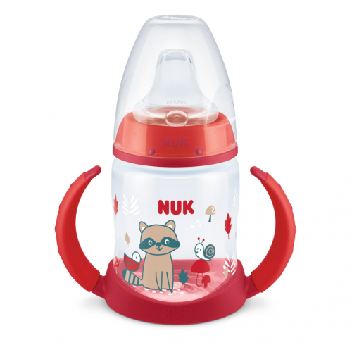 Nuk First Choice Learner Bottle Νέο Μπιμπερό Εκπαίδευσης με Δύο Λαβές & Μαλακό Ρύγχος Σιλικόνης σε κόκκινο χρώμα 6-18 μηνών, 150ml (10.743.943)